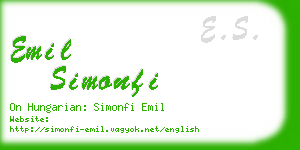 emil simonfi business card